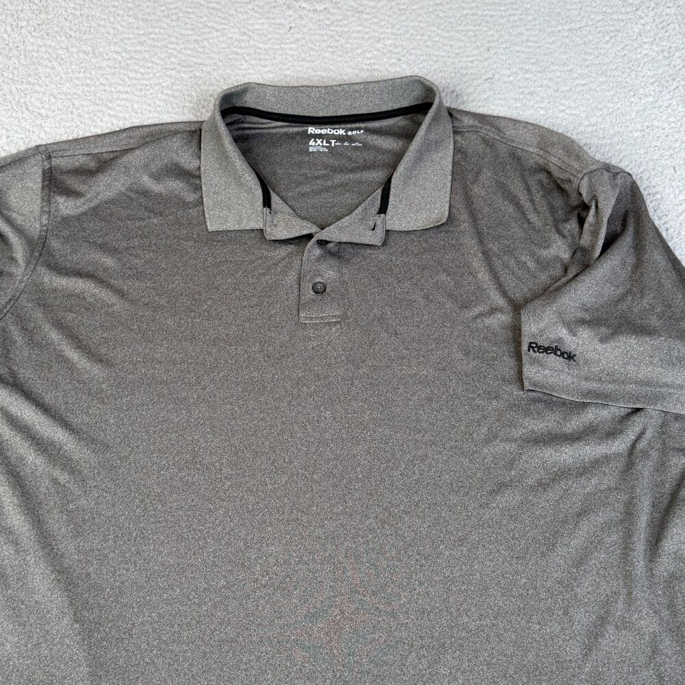 REEBOK Golf Polo Shirt Mens 4XLT Gray Performance Big & Tall Athletic Stretch